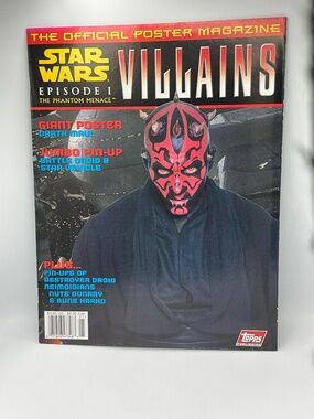 Star Wars Episode I Villains Official Poster Magazine Darth Maul Topps 1999
